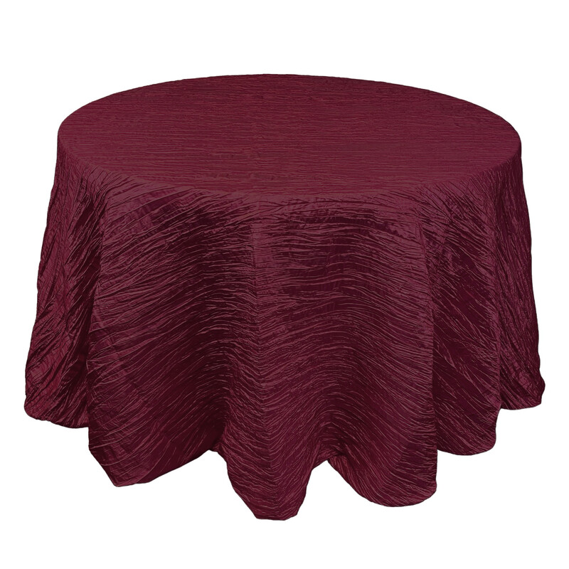Burgundy Crinkle Taffeta Linens