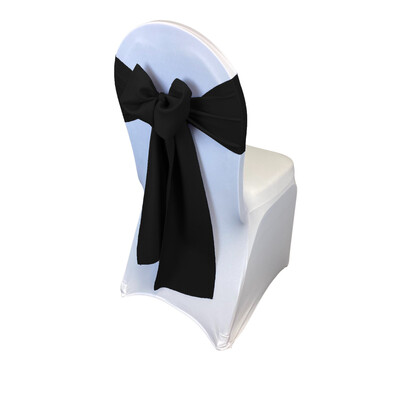 Black Polyester Chair Sash/Tie