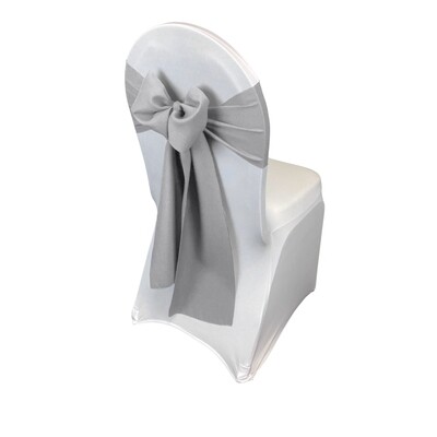 Silver Polyester Chair Sash/Tie