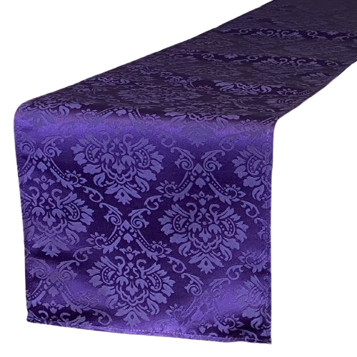 Eggplant Damask Table Runner