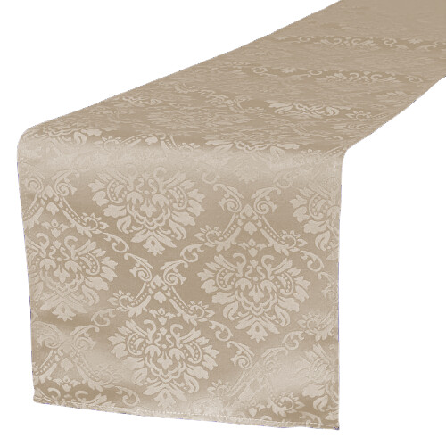 Champagne Damask Table Runner
