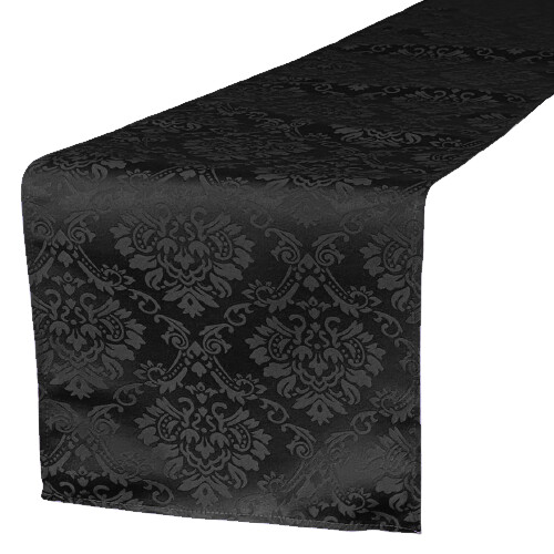Black Damask Table Runner