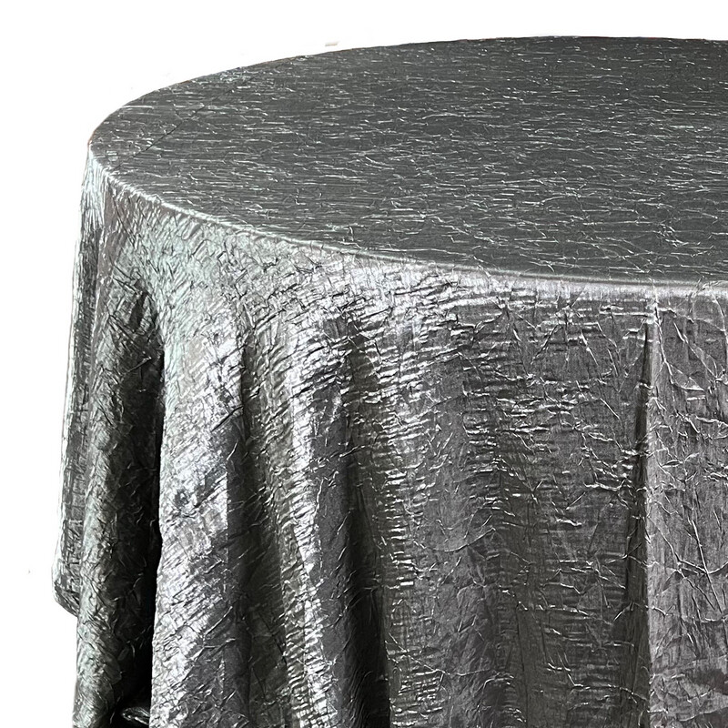 Pewter Crushed Iridescent Satin Linens