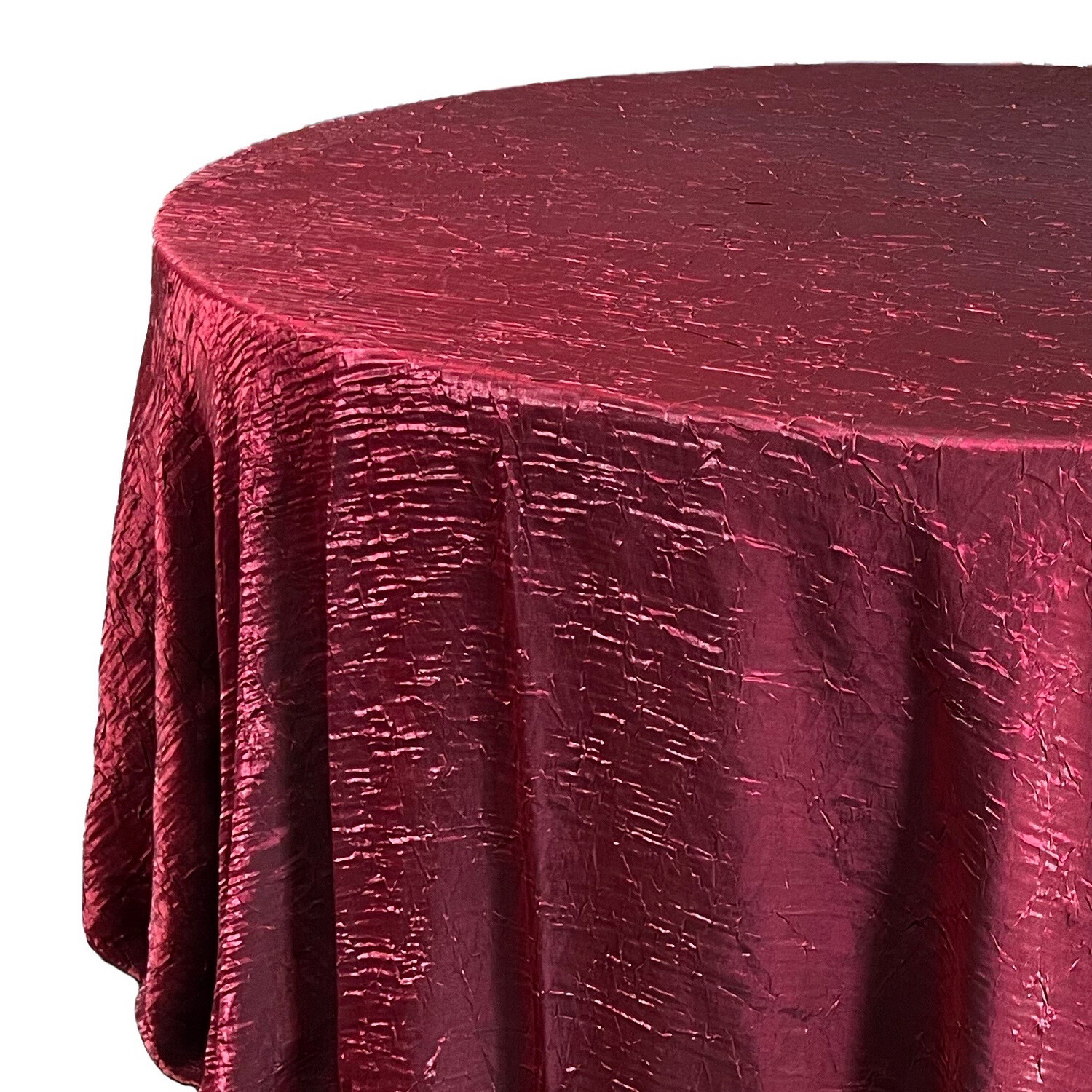 Merlot Crushed Iridescent Satin Linens (Burgundy)