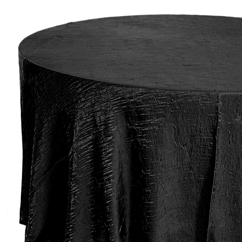 Black Crushed Iridescent Satin Linens