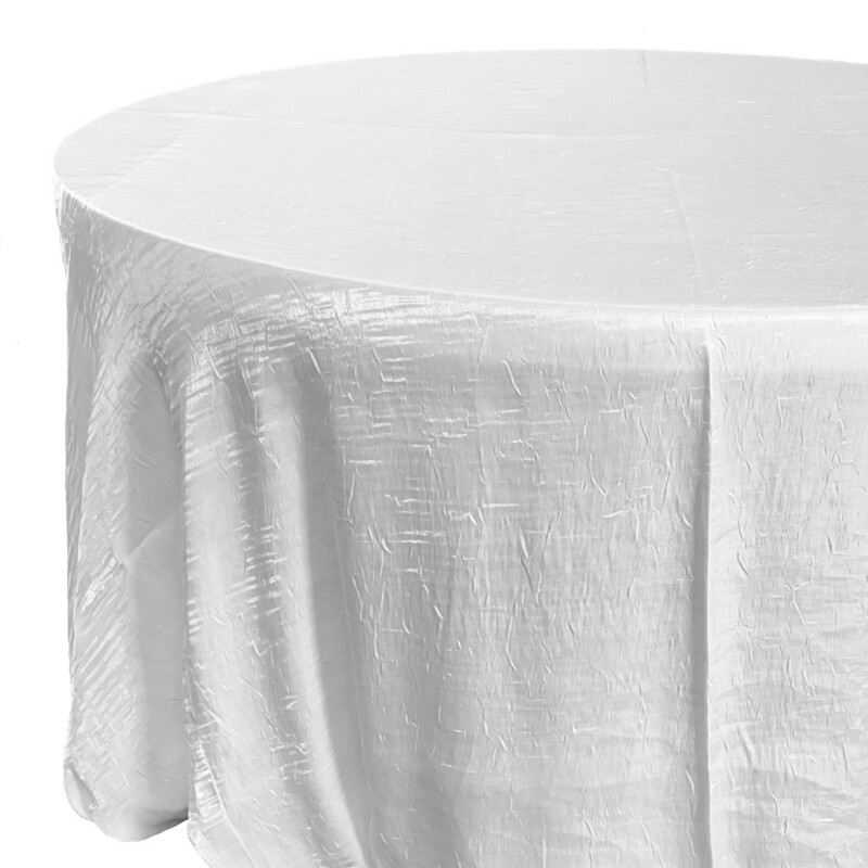 White Crushed Iridescent Satin Linens