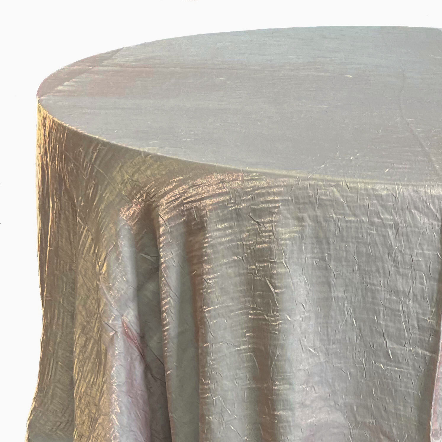 Champagne Gold Crushed Iridescent Satin Linens