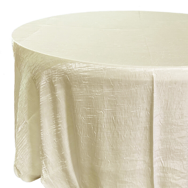 Ivory Crushed Iridescent Satin Linens