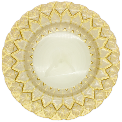 White/Gold Leaf Glass Charger Plate