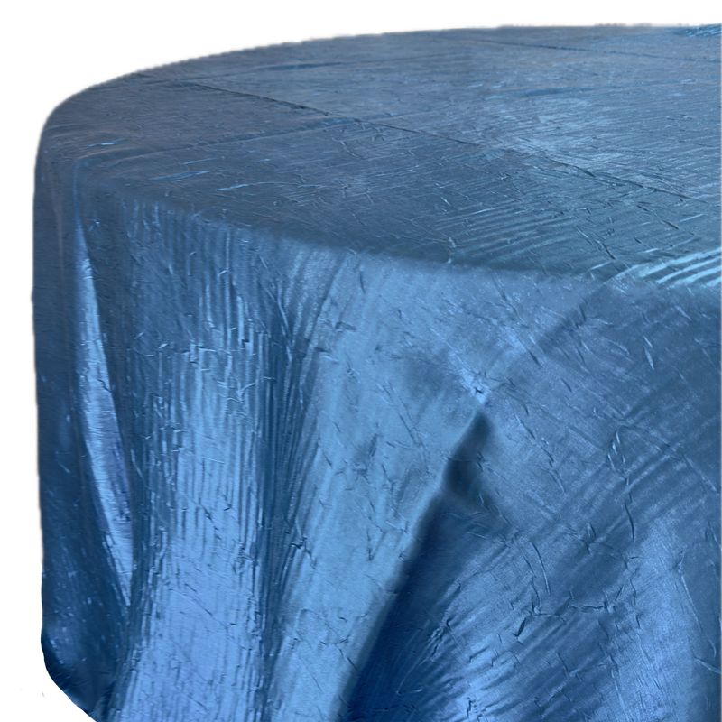Cobalt Blue Crushed Iridescent Satin Linens