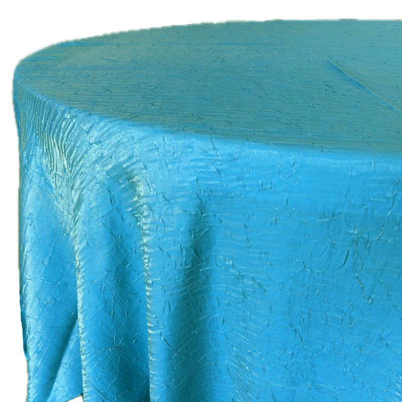 Turquoise Gold Crushed Iridescent Satin Linens