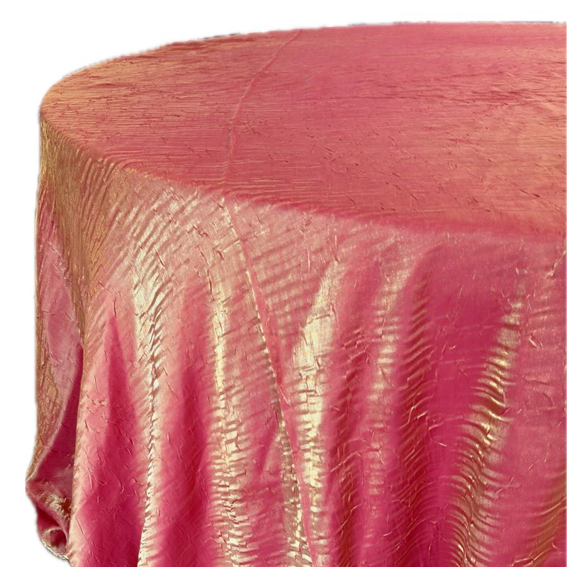 Sunset Orange Crushed Iridescent Satin Linens