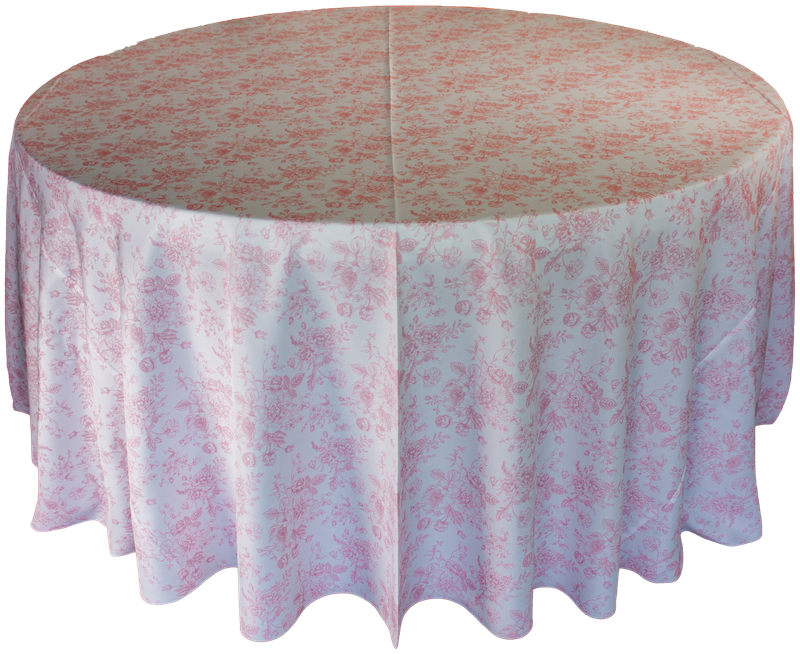 Dusty Rose Toile Print Linens