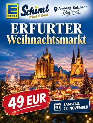 Tagesfahrt ERFURTER Weihnachtsmarkt - Sa., 28. November 2026 - FRÜHBUCHERRABATT
