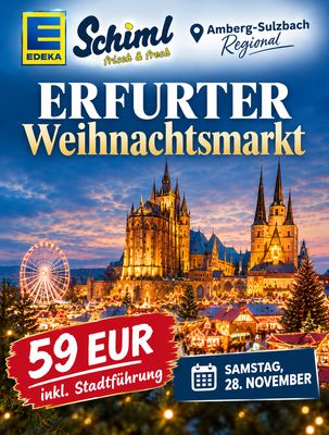 Tagesfahrt ERFURTER Weihnachtsmarkt -  Sa., 28. November 2026