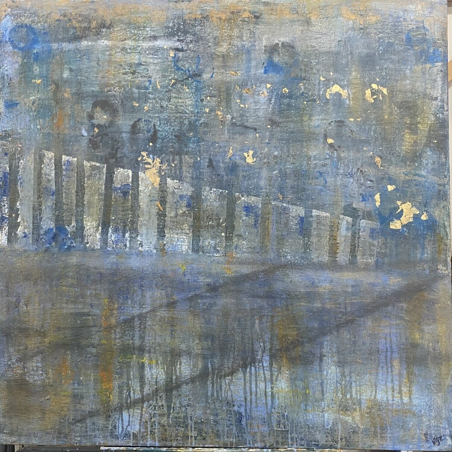 Vanished-2022 cold wax  36x36  on canvas