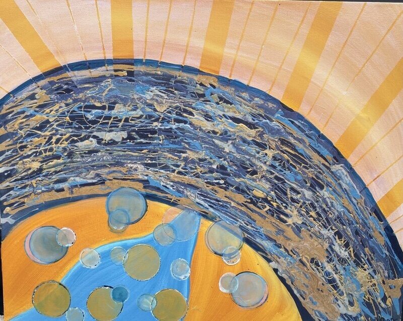 View from above-mixed Media 40x30 canvas