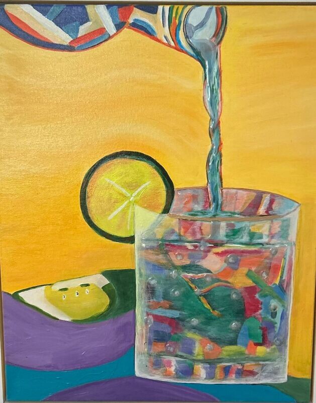 Sunshine Mojito 18x22 includes a white floating frame
