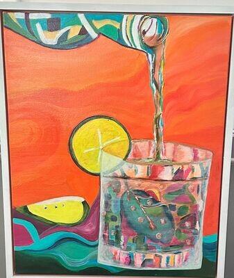 Citrus Mojito 18x22 includes a white floating frame