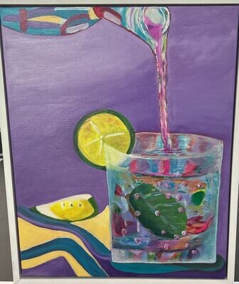 Lavender Mojito 18x22 includes a white floating frame