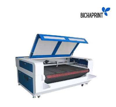 CNC Laser Co2 1610 for textile cutting with mobile bed