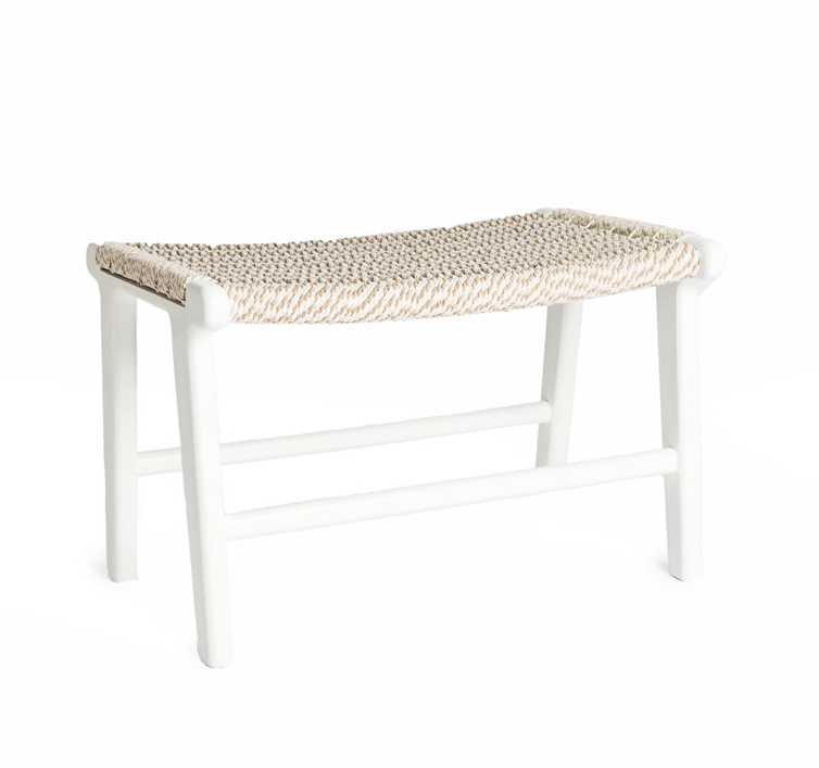 Repose-pieds en bois et coton