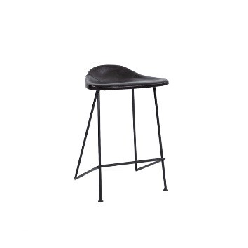 Tabouret  cuir / Metal Noir