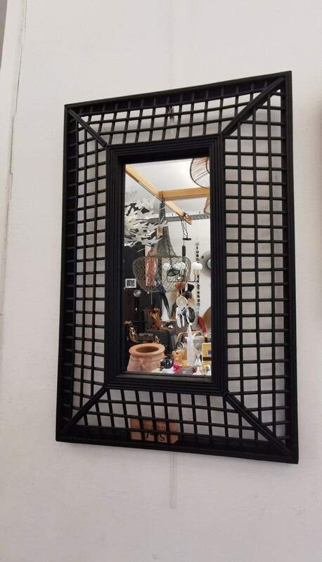 Miroir en rotin