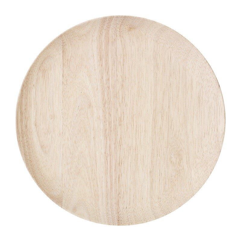 Assiette, (Lot de 2) Nature, Bois d&#39;hévéa Nolia
