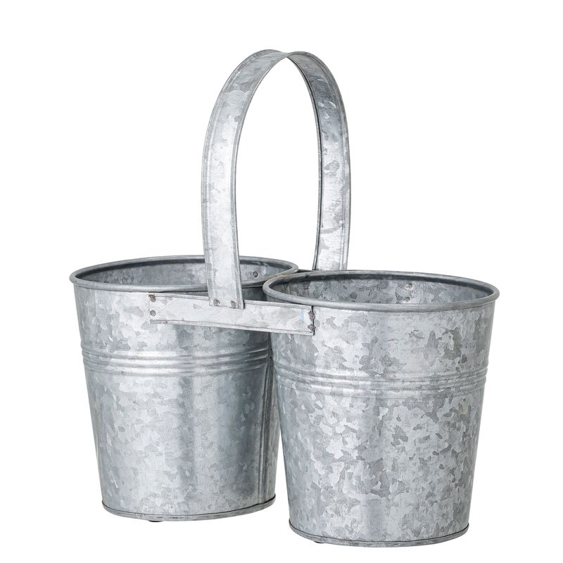 Pot de fleurs, Gris, Fer galvanisé : Jessy