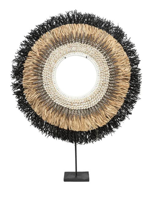 Déco, Mojo Raphia Sur Pied - Naturel Noir -L