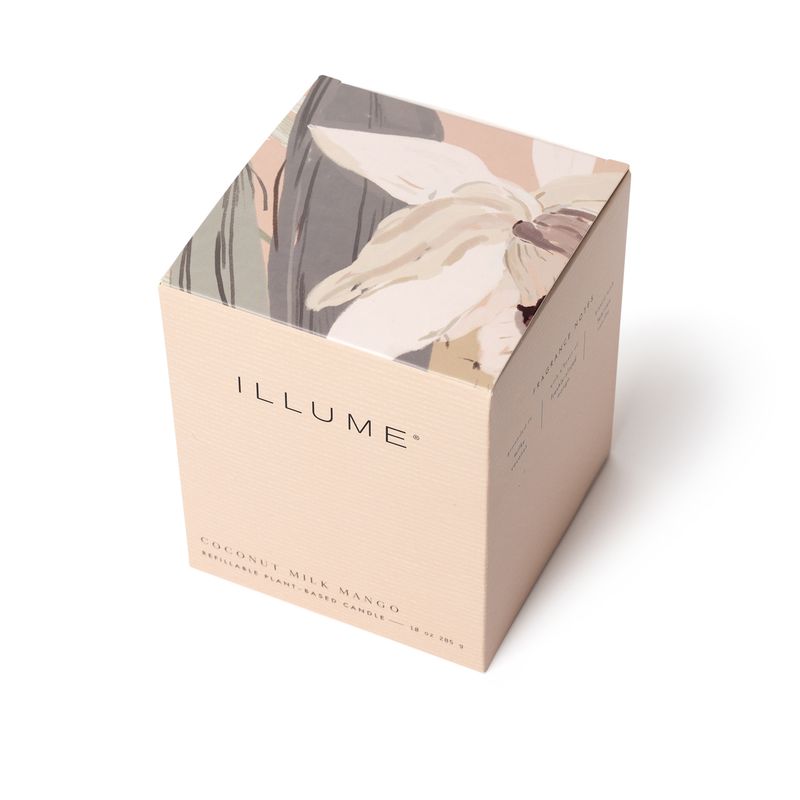 Bougie Coconut Milk Mango Box Glass Candle, Rose