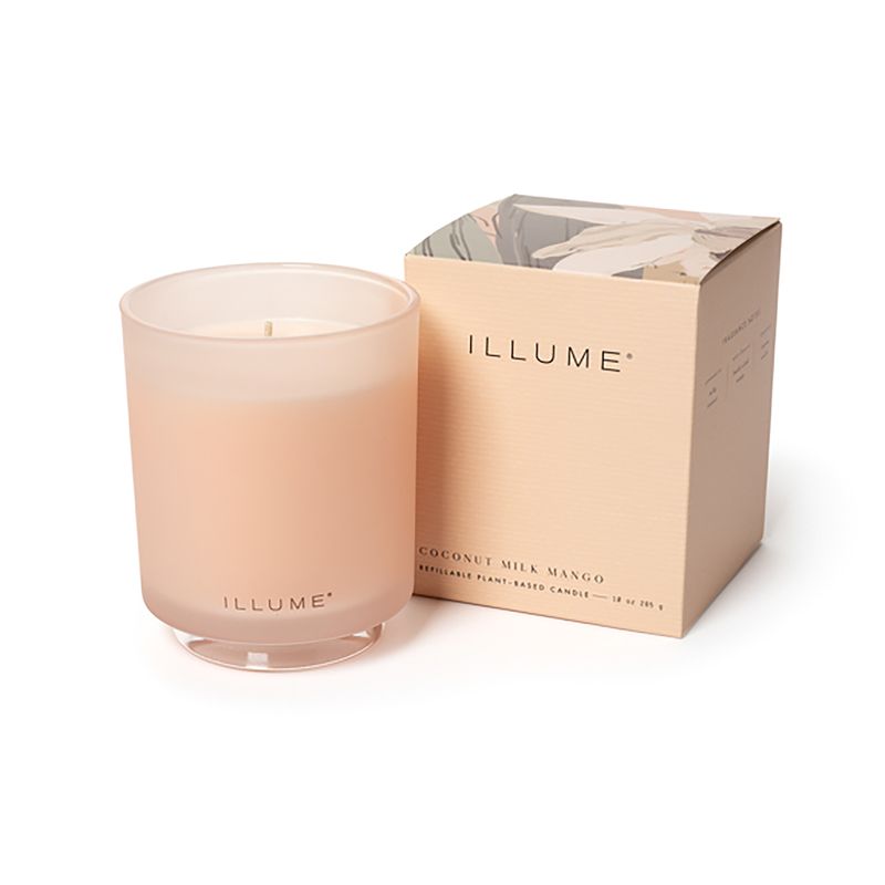 Bougie Coconut Milk Mango Box Glass Candle, Rose