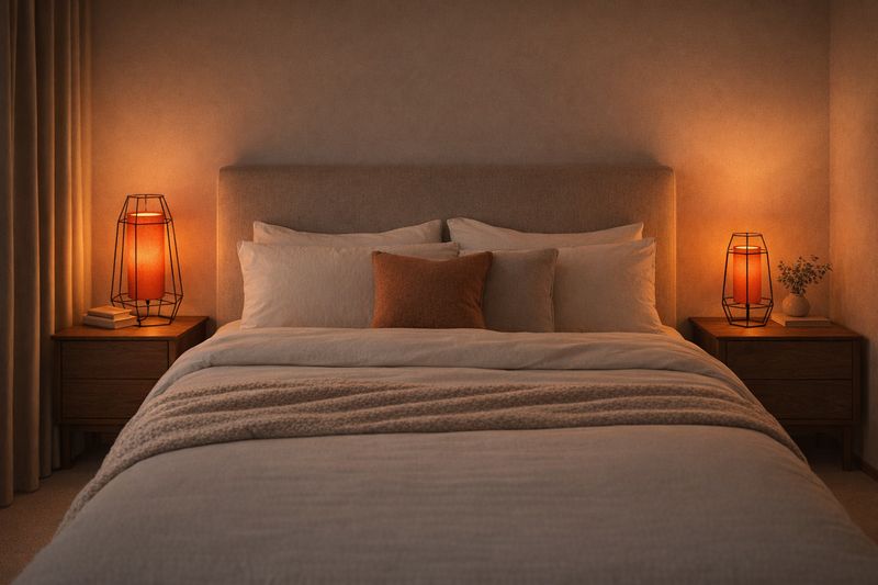 Lampes à poser en acier et tissus. Set de 2