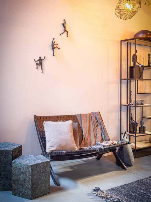 Sofa 2 places pliant, Bois et Cuir . PRIX EN BAISSE