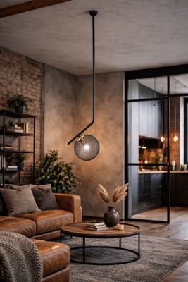 Lampe à Suspension métal tissé noir et tige métal noir Lampe à Suspension métal tissé noir et tige métal noir