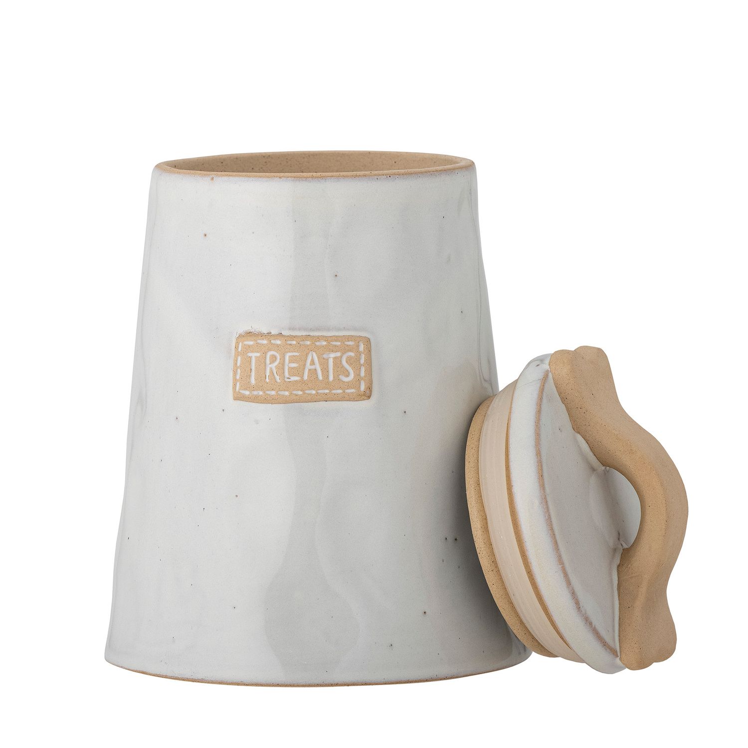 Cruche avec couvercle , Blanc, Grès Bandit