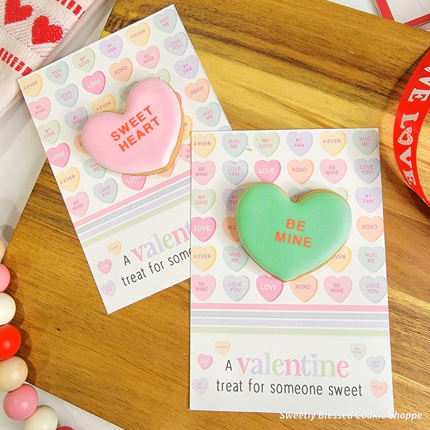 Conversation Heart Cookie Cards