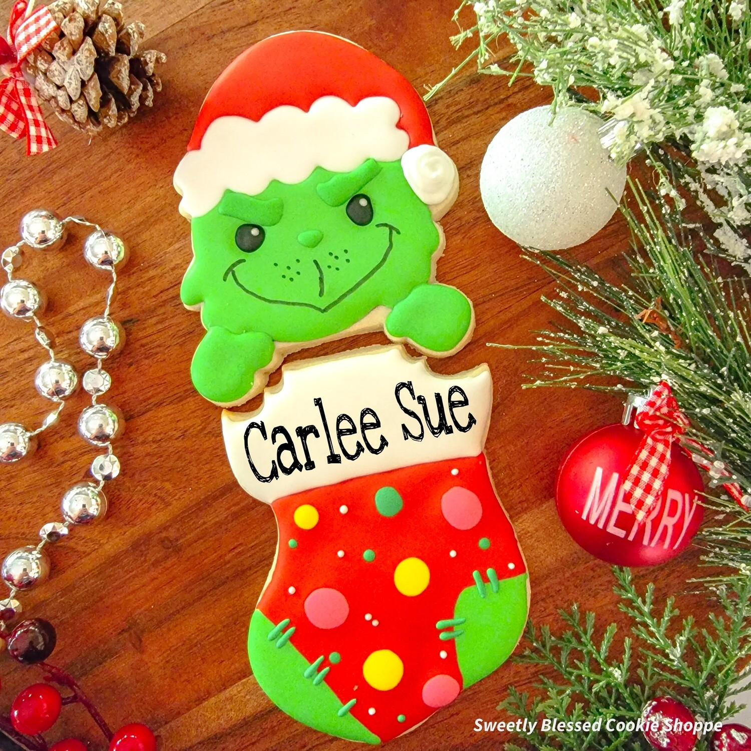 Personalized 2-cookie Grinch set