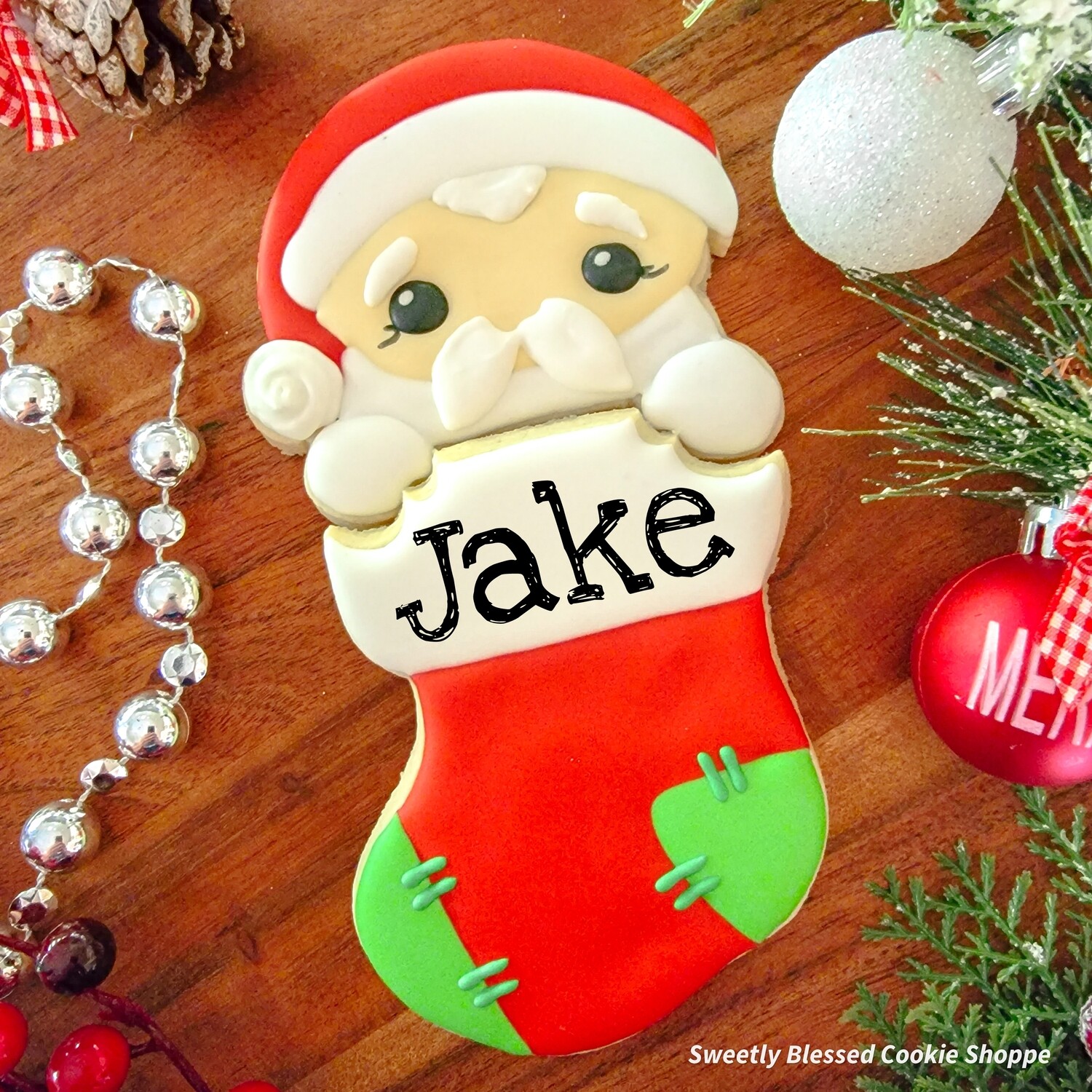 Personalized 2-cookie Santa set