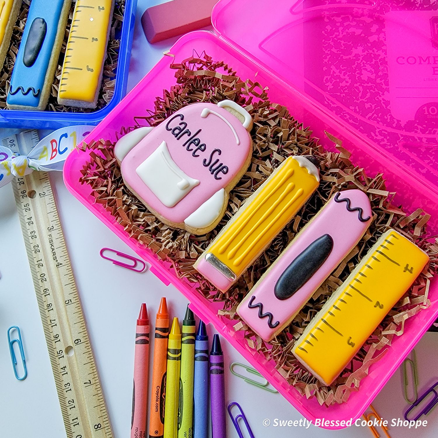 Pencil Box Cookies, Color: Pink