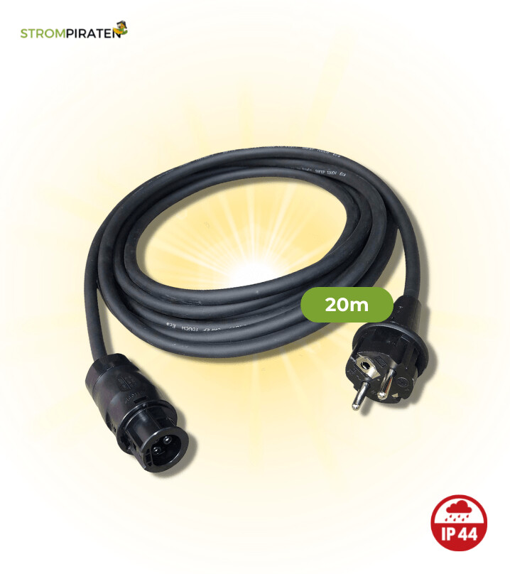 Schuckostecker + Betterie-Buchse 20m
