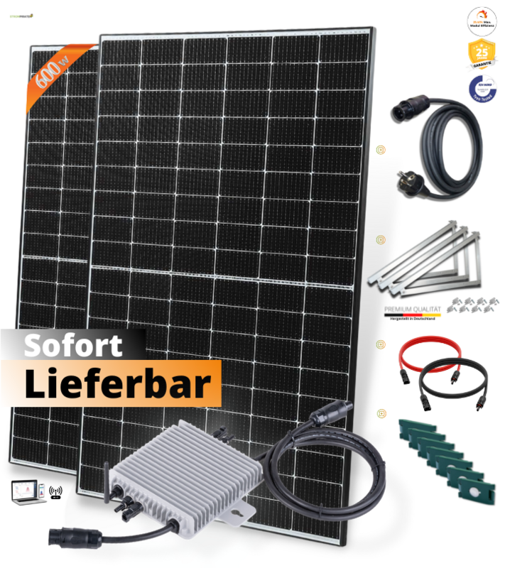 ZaunPV -Kraftwerk 600W - Komplettpaket für den Stabgitterzaun