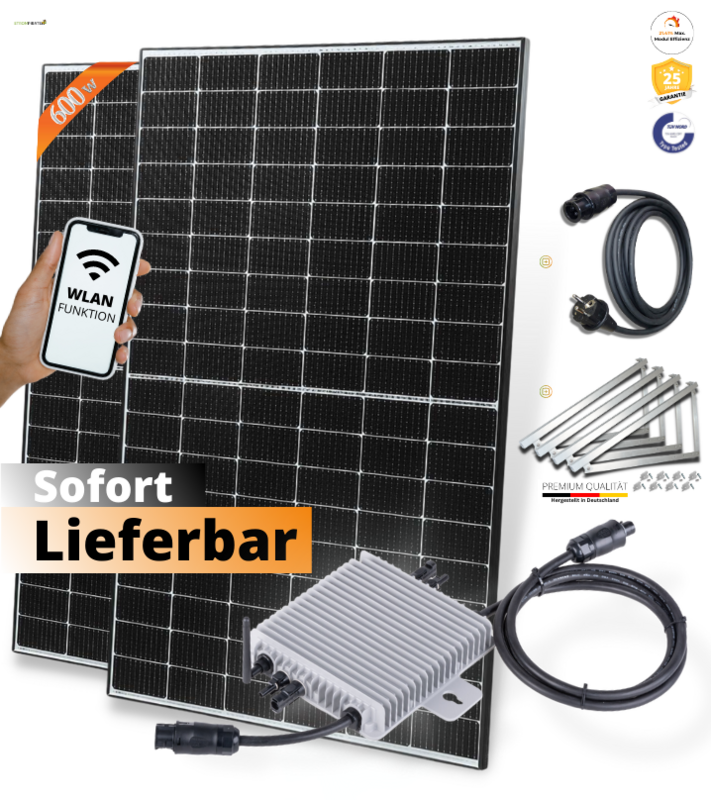 Balkonkraftwerk 600W☀️ (760Wp) - Komplettpaket inkl. Halterung Balkonkraftwerk 600W☀️ (760Wp) - Komplettpaket inkl. Halterung