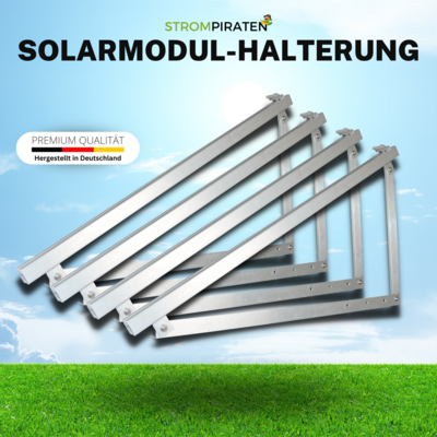 4x Solarmodul-Halterung inkl. 30mm/35mm Modulklemmen (Für 2 Solarmodule)