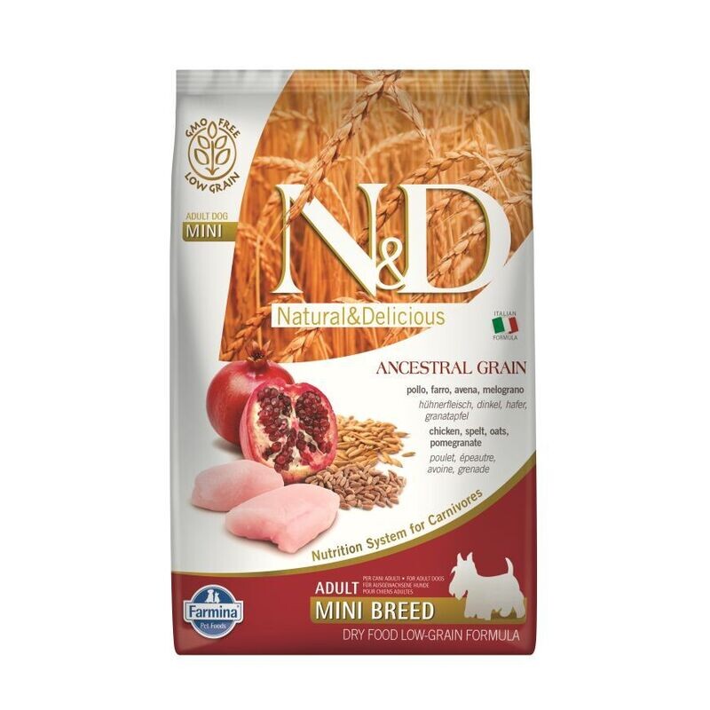 N&D DOG LOW GRAIN CHICKEN POMEGRANATE ADULT MINI 7KG