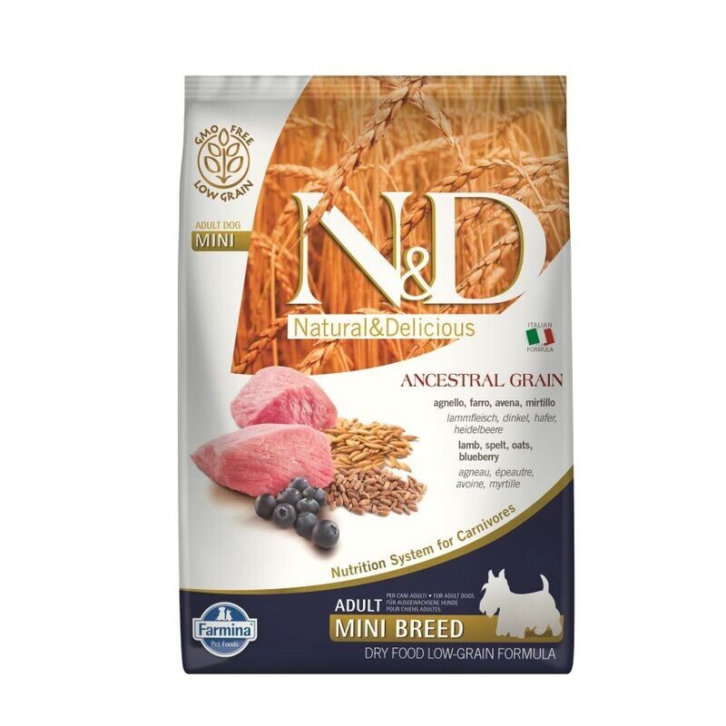 N&D DOG LOW GRAIN LAMB BLUEBERRY ADULT MINI