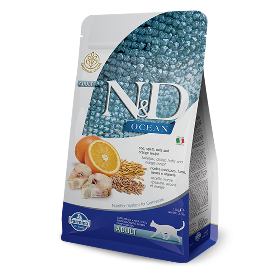 N&D CAT LOW GRAIN FISH ORANGE