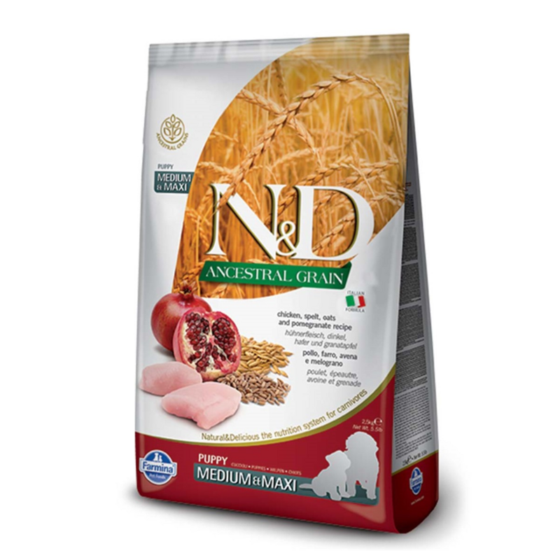 N&D DOG LOW GRAIN CHICKEN POMEGRANATE PUPPY MEDIUM MAXI 12KG