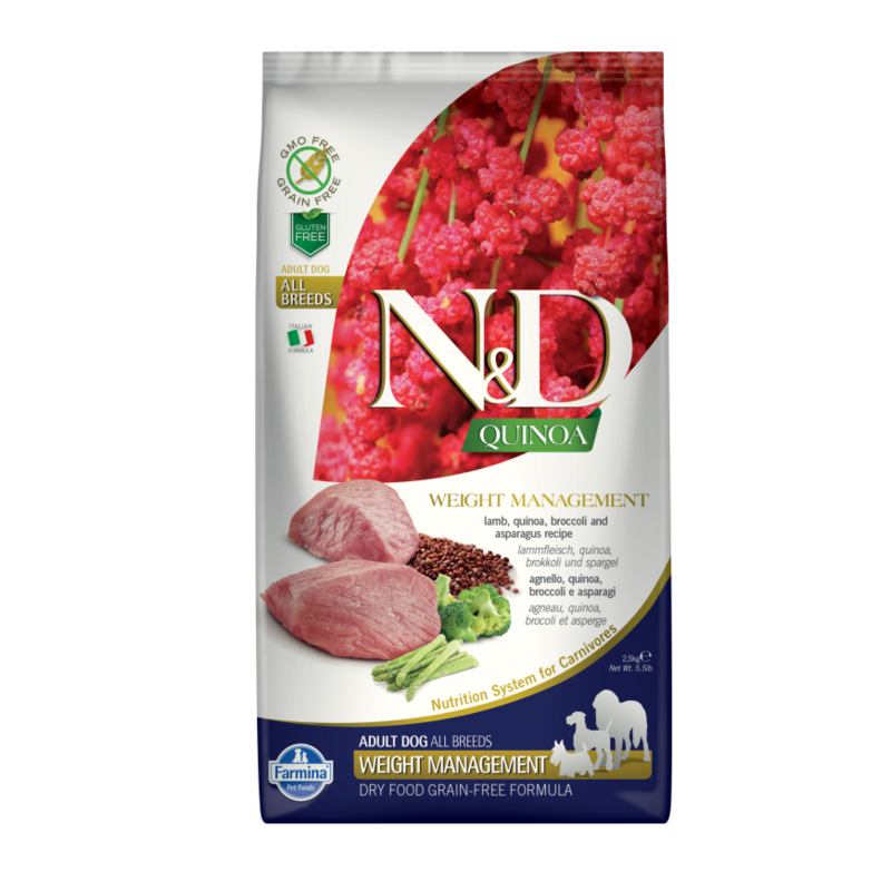 N&D DOG QUINOA LAMB&BROCCOLI WEIGHT MANAGEMENT ADULT ALL BREED